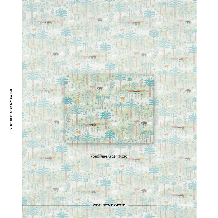 Schumacher Las Colinas Scenic Tapestry Green Fabric Sample 81960
