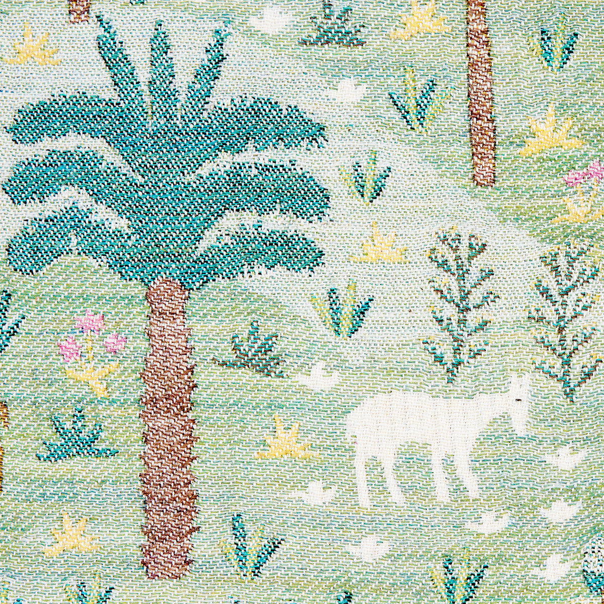 Schumacher Las Colinas Scenic Tapestry Green Fabric Sample 81960