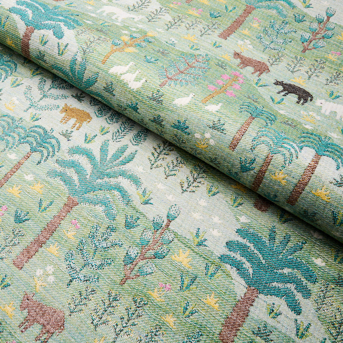 Schumacher Las Colinas Scenic Tapestry Green Fabric Sample 81960