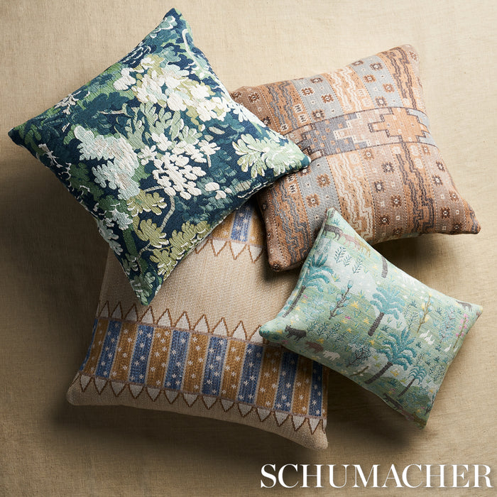 Schumacher Las Colinas Scenic Tapestry Green Fabric Sample 81960