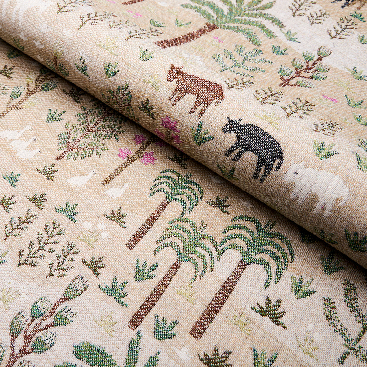 Schumacher Las Colinas Scenic Tapestry Natural Fabric Sample 81962