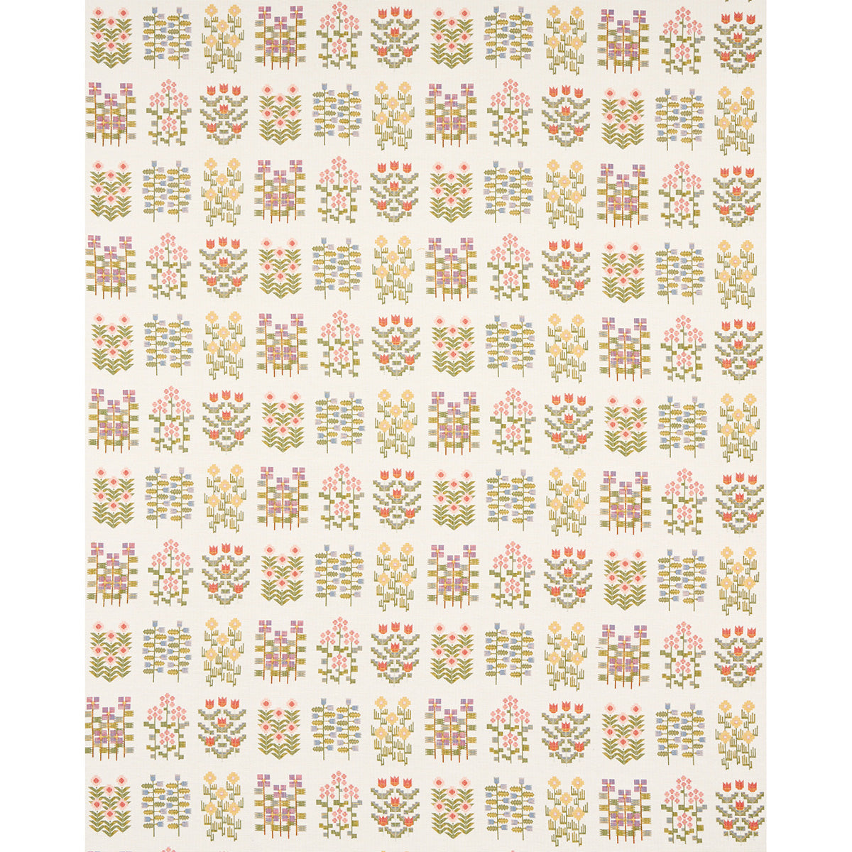 Schumacher Annika Floral Tapestry Multi On Ivory Fabric Sample 81970
