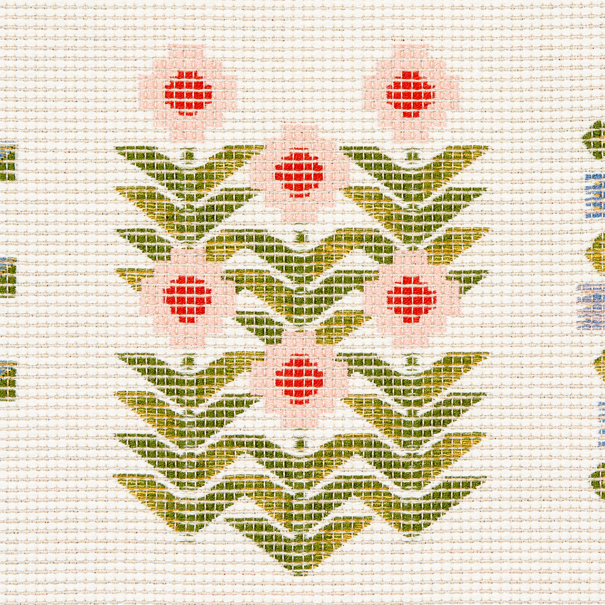 Schumacher Annika Floral Tapestry Multi On Ivory Fabric Sample 81970