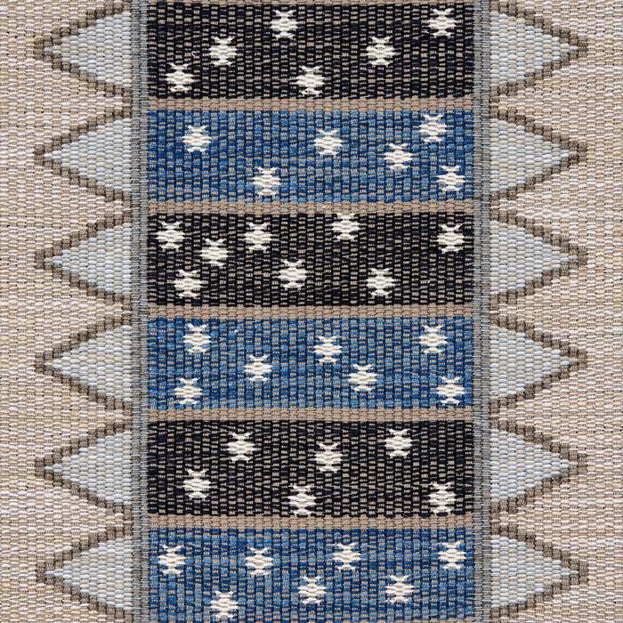 Schumacher Noor Kilim Stripe Indigo Fabric Sample 81982
