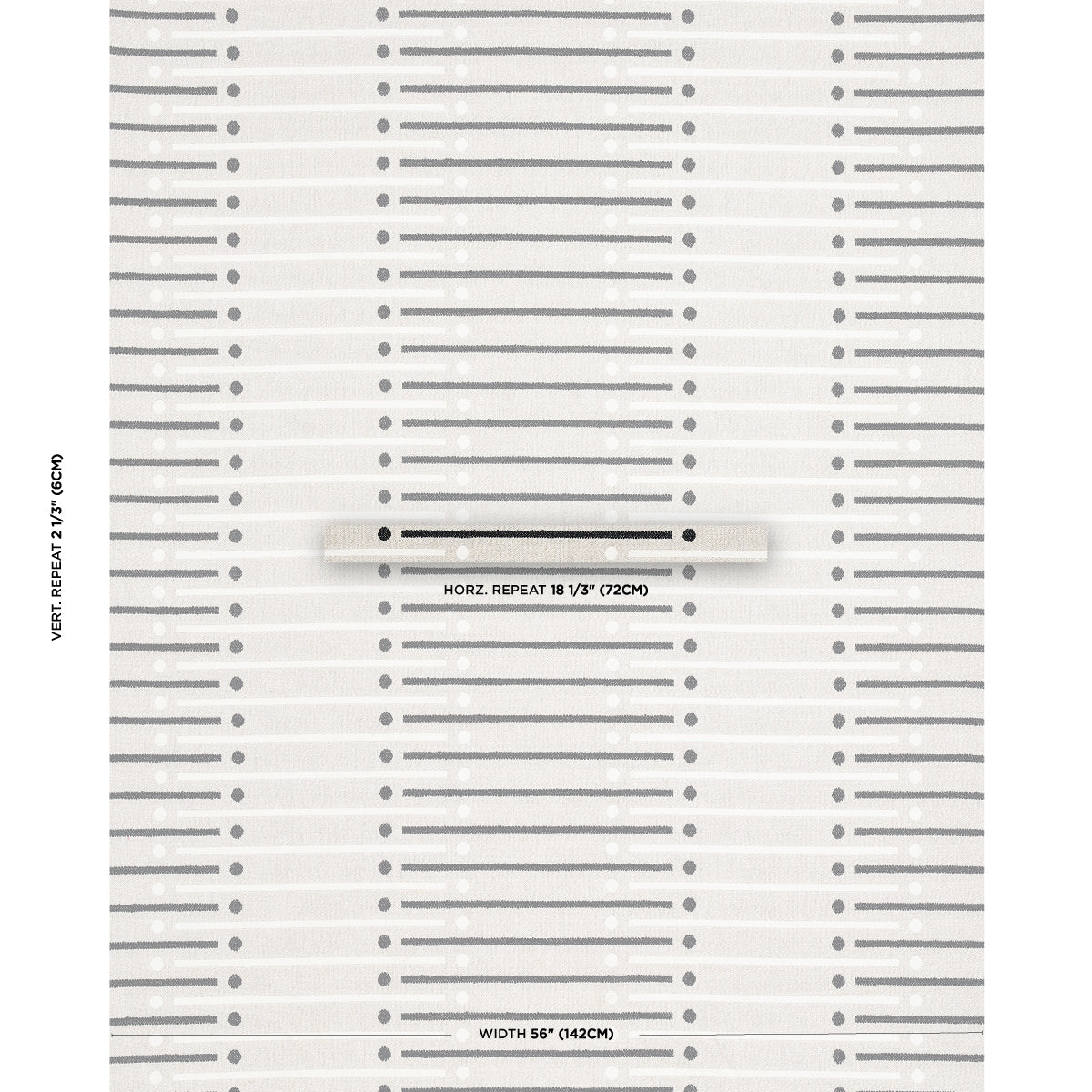 Schumacher Serapo Rustic Weave Carbon & Ivory Fabric Sample 82000