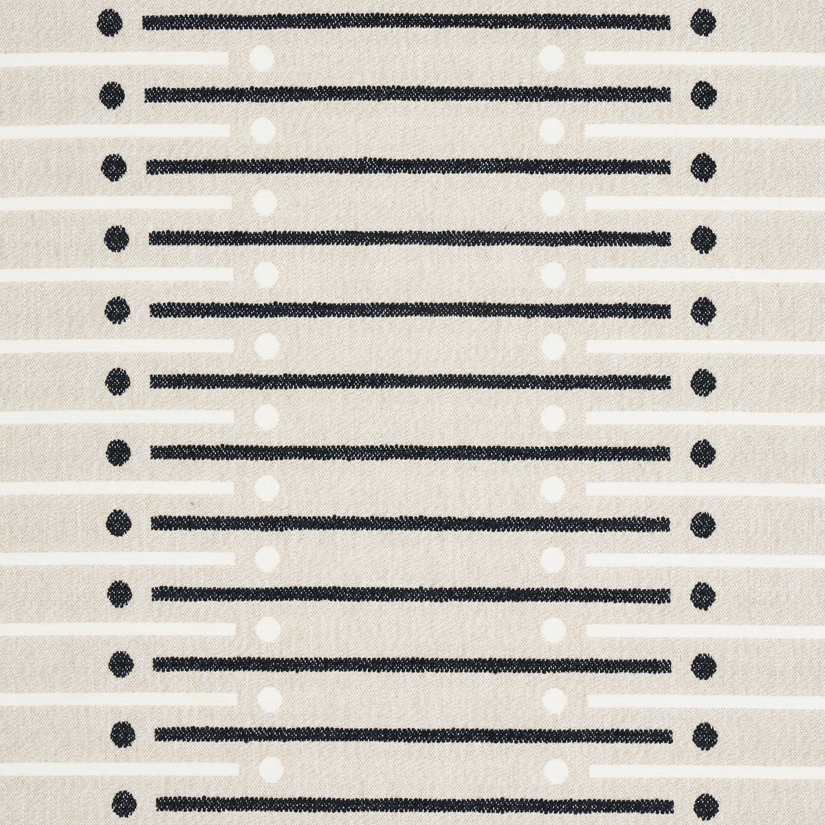 Schumacher Serapo Rustic Weave Carbon & Ivory Fabric Sample 82000