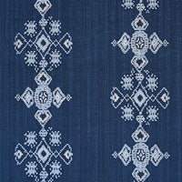 Schumacher Nadira Embroidery Indigo Fabric 82070
