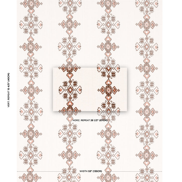 Schumacher Nadira Embroidery Cocoa Fabric 82071