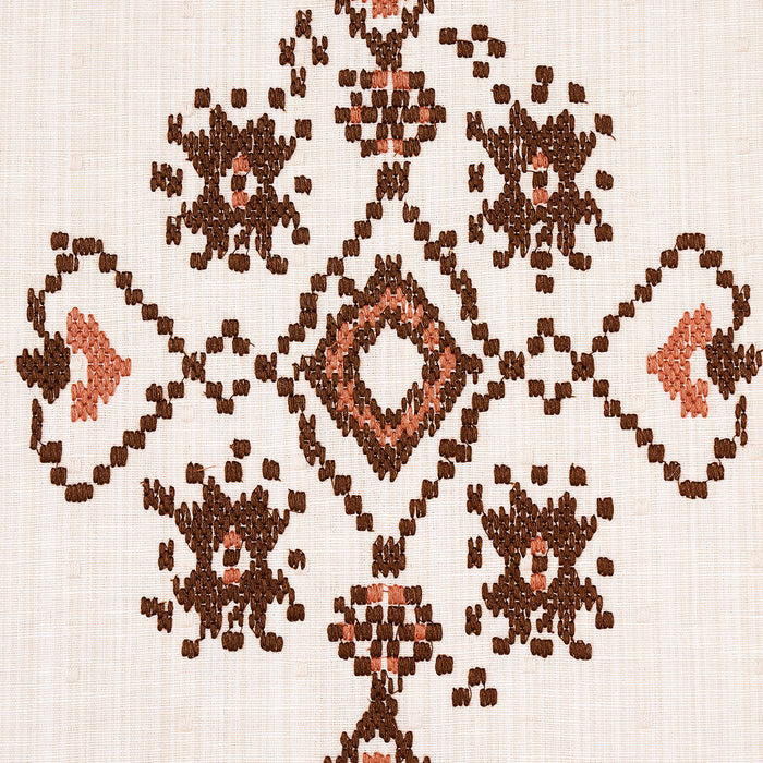 Schumacher Nadira Embroidery Cocoa Fabric 82071