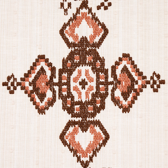 Schumacher Nadira Embroidery Cocoa Fabric 82071