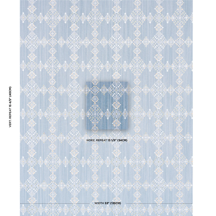 Schumacher Kalindi Embroidery Denim Fabric 82080