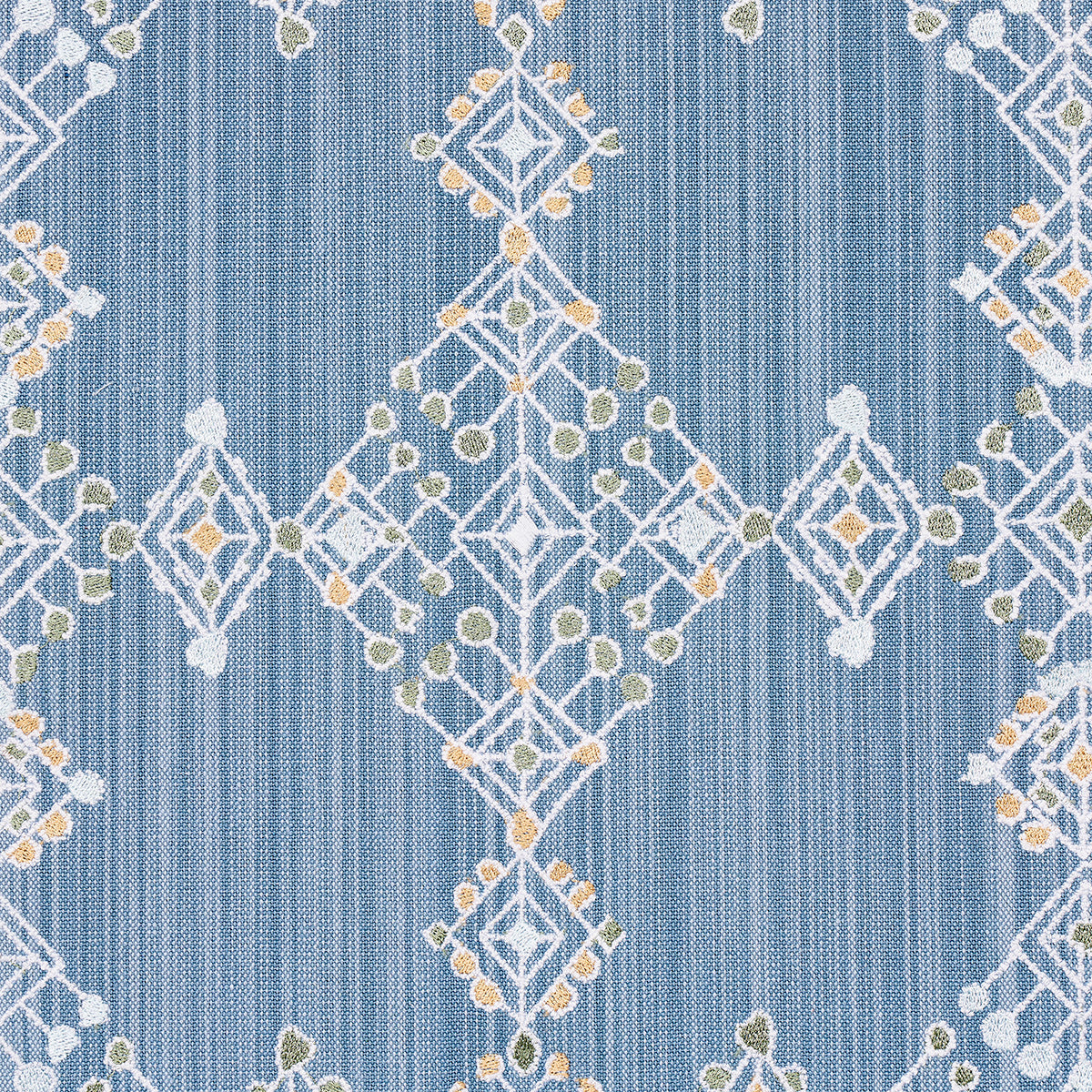 Schumacher Kalindi Embroidery Denim Fabric 82080