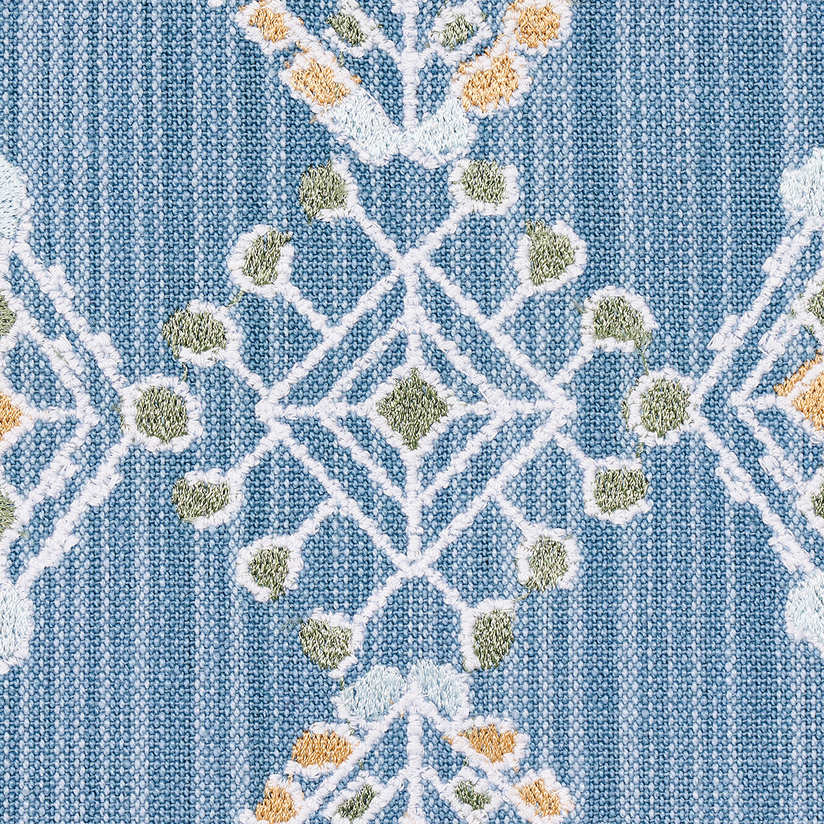 Schumacher Kalindi Embroidery Denim Fabric 82080