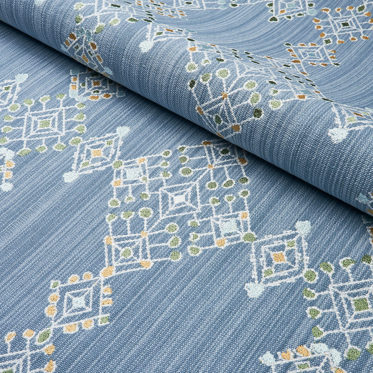 Schumacher Kalindi Embroidery Denim Fabric 82080