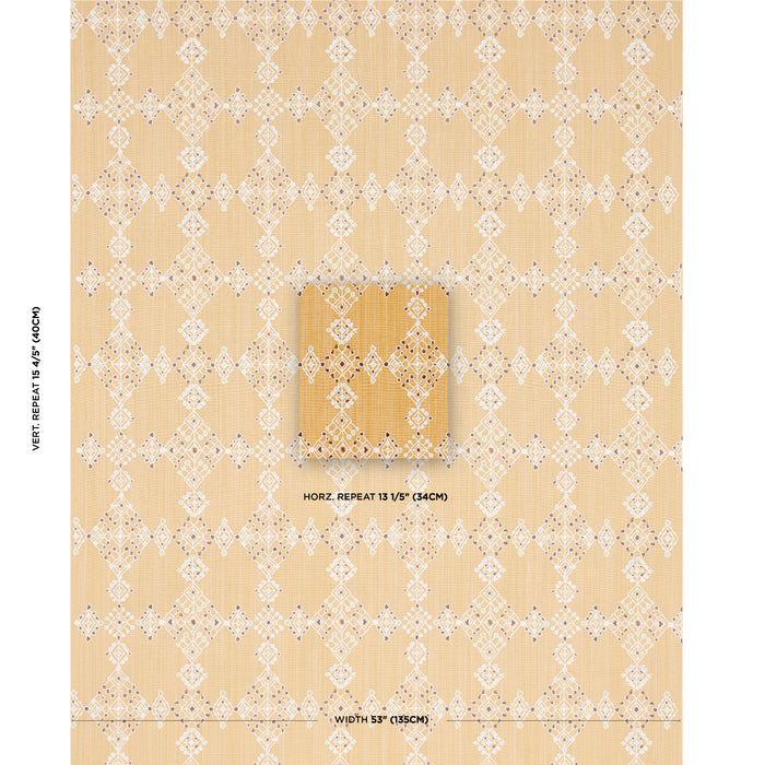 Schumacher Kalindi Embroidery Saffron Fabric 82082