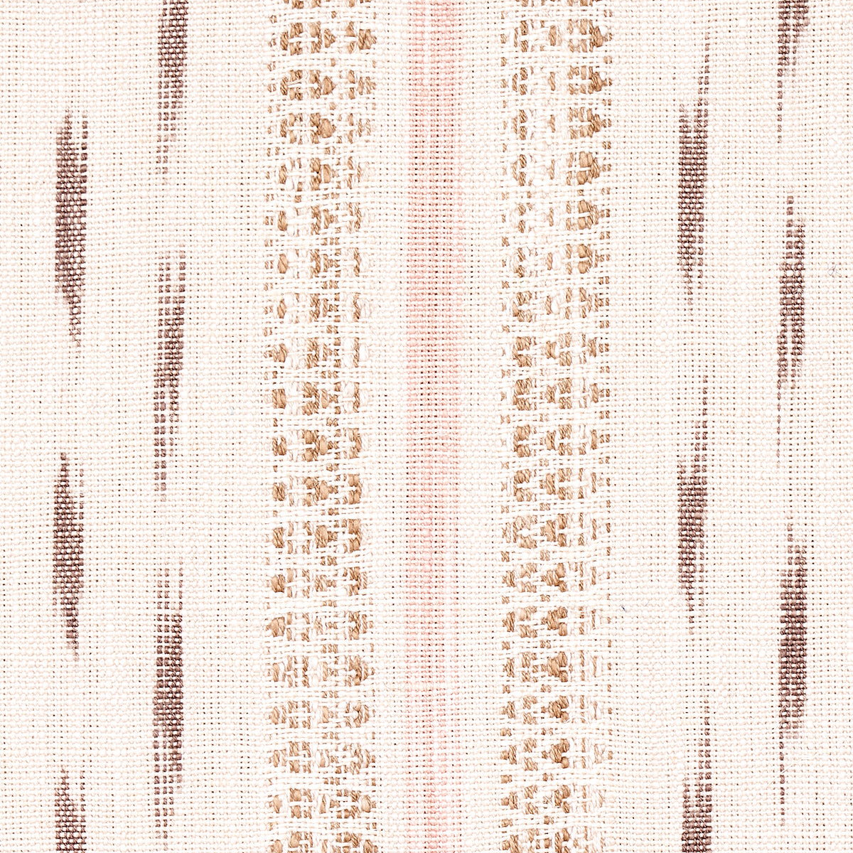 Schumacher Mirza Ikat Stripe Blush On Natural Fabric 82111