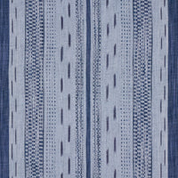 Schumacher Mirza Ikat Stripe Indigo On Chambray Fabric 82112