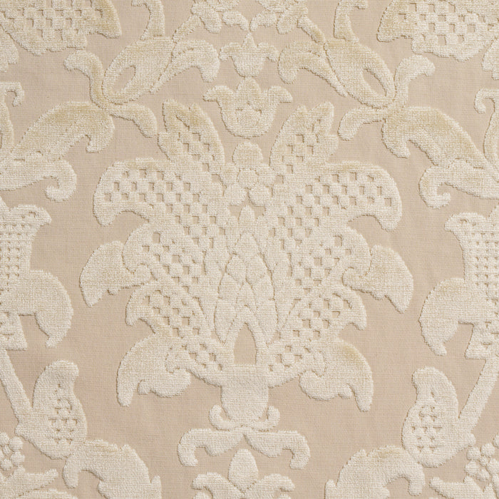 Schumacher Limbourg Damask Velvet Pearl Fabric 82161