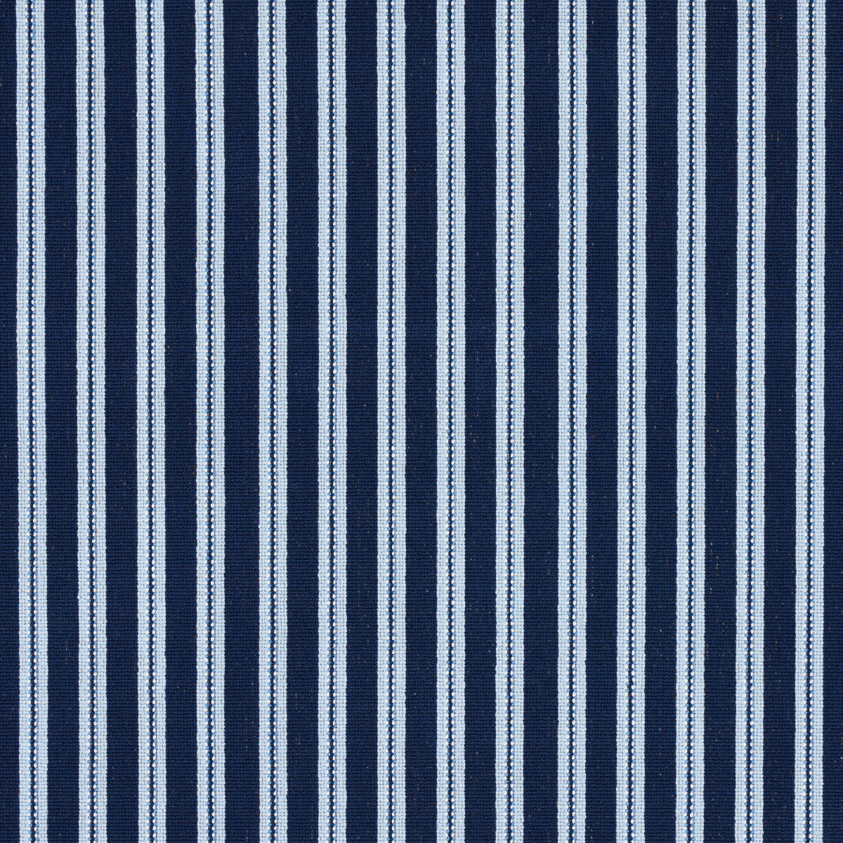 Schumacher Benson Stripe Epingle Navy Fabric Sample 82180