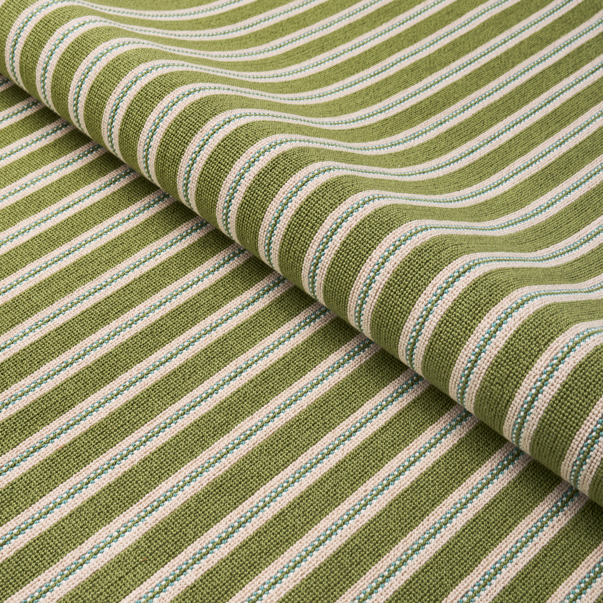 Schumacher Benson Stripe Epingle Green Fabric 82181