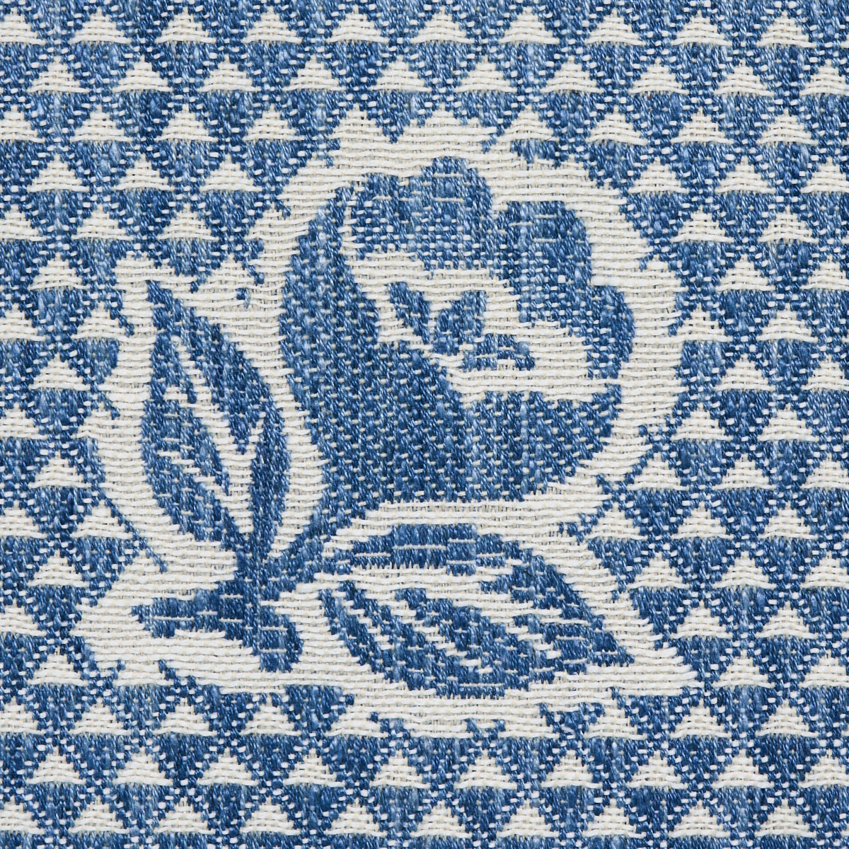 Schumacher Fleurette Denim Fabric 82190