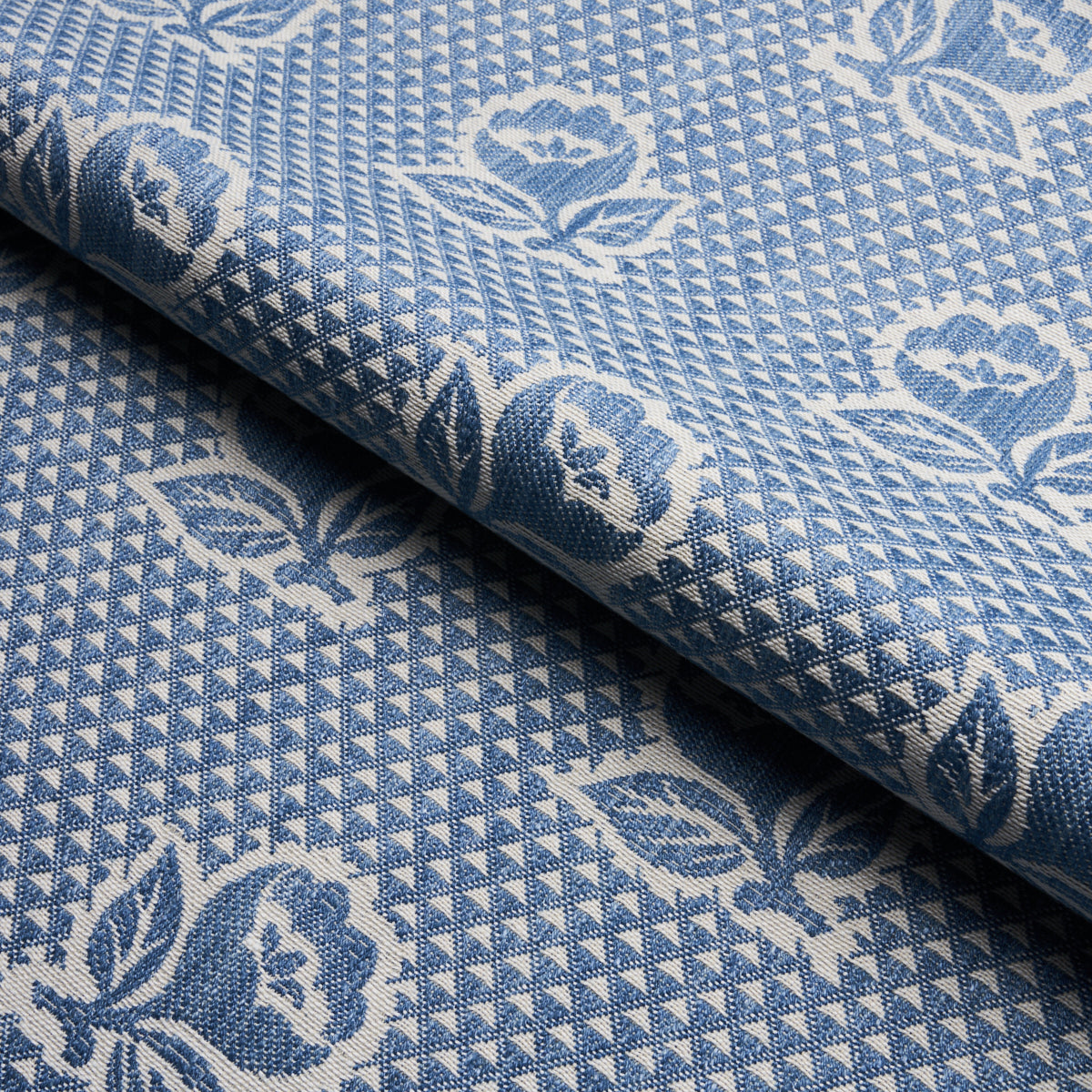 Schumacher Fleurette Denim Fabric 82190