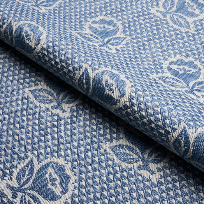 Schumacher Fleurette Denim Fabric 82190