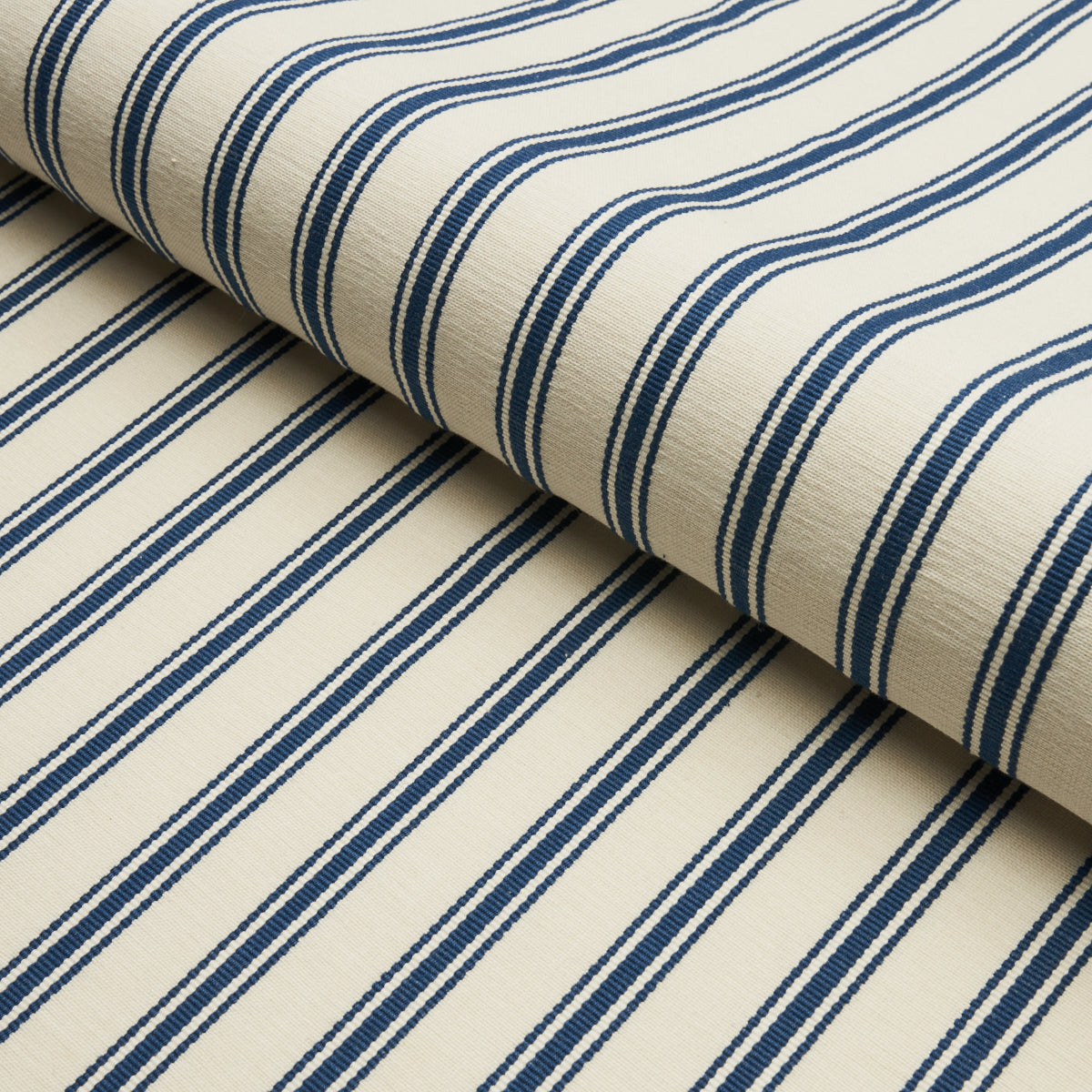 Schumacher Marquet Ticking Stripe Navy Fabric 82200