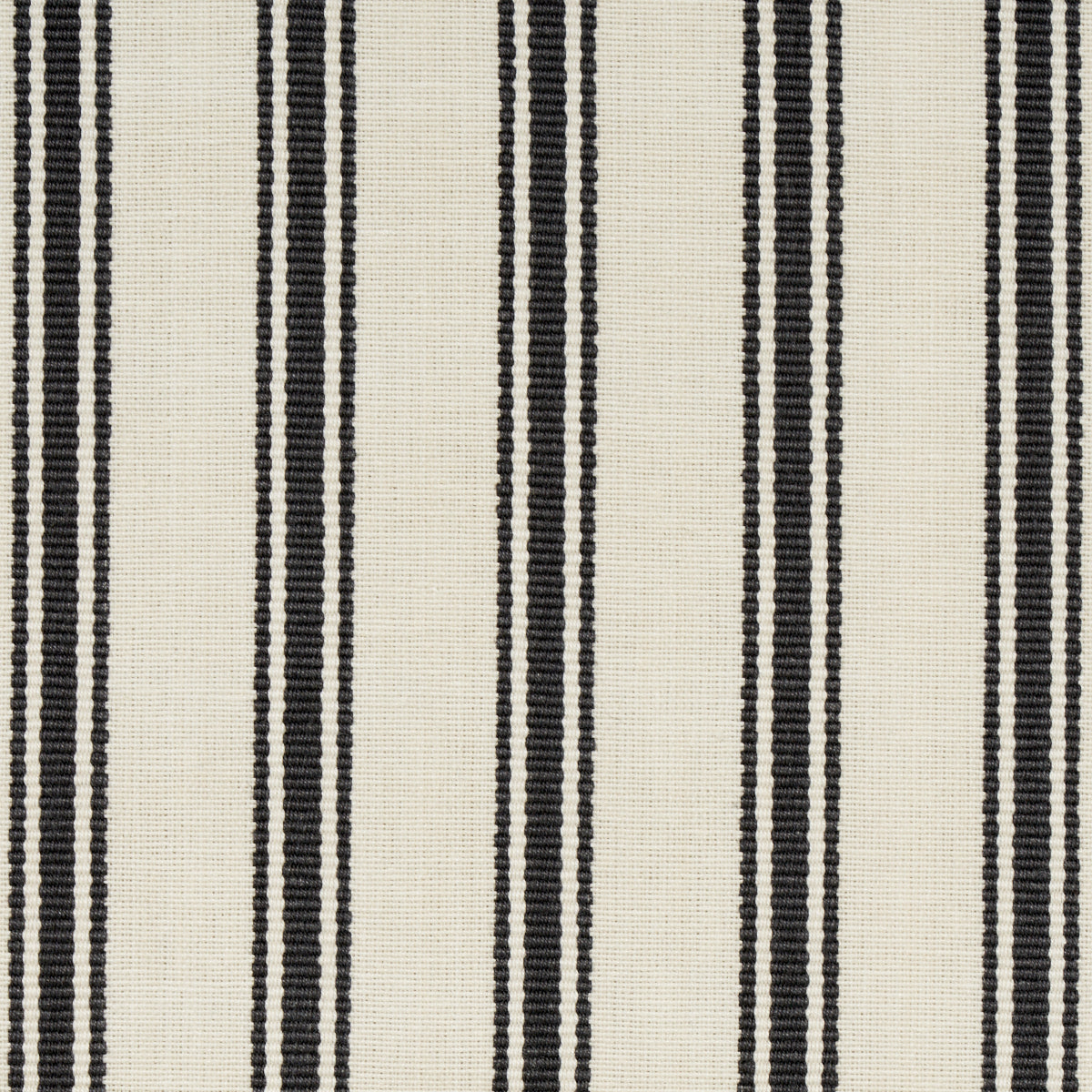 Schumacher Marquet Ticking Stripe Carbon Fabric Sample 82201