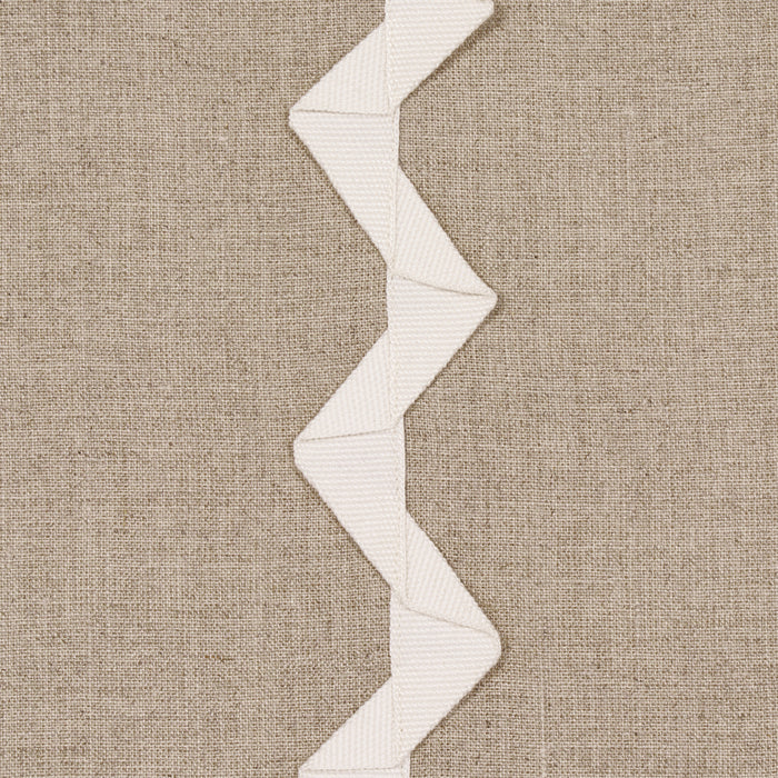 Schumacher Lazare Applique Ivory On Natural Fabric 82220