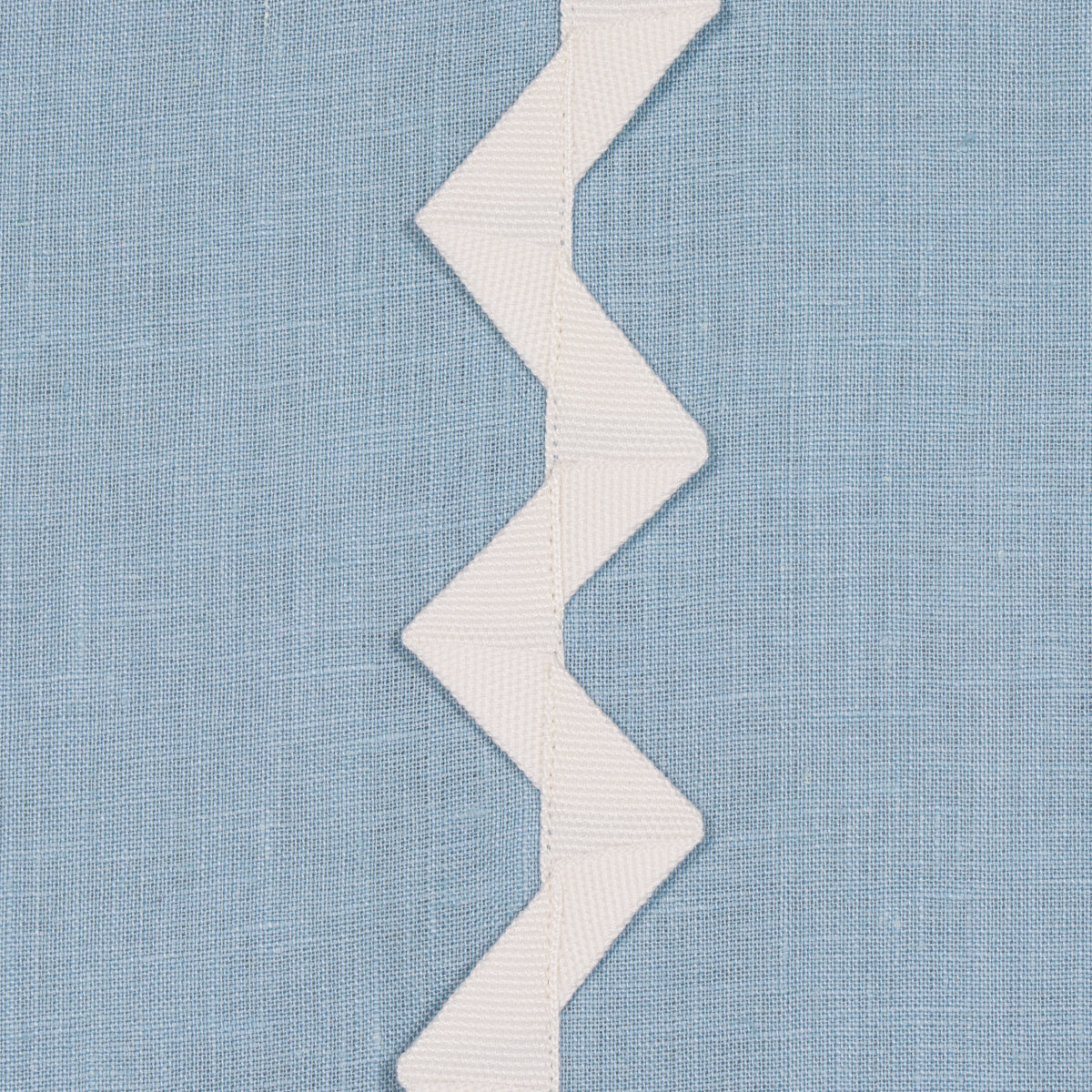 Schumacher Lazare Applique Ivory On Chambray Fabric 82222