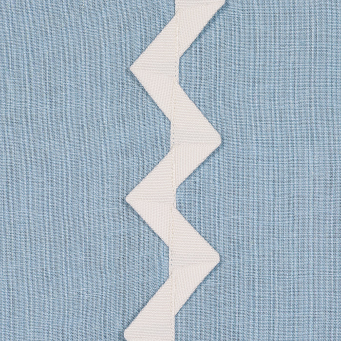 Schumacher Lazare Applique Ivory On Chambray Fabric 82222