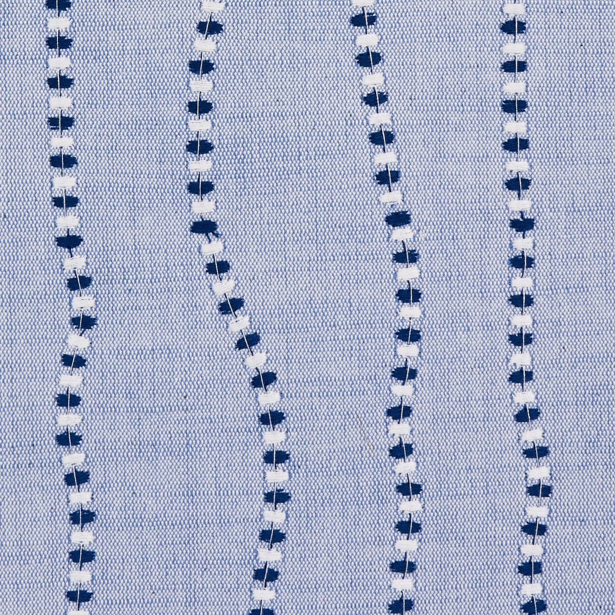Schumacher Elodie Embroidery Chambray Fabric Sample 82231