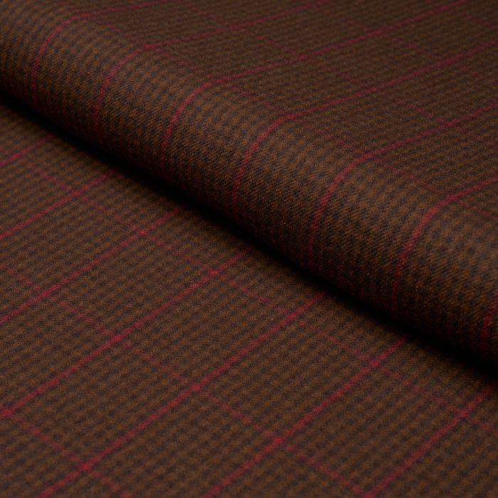 Schumacher Aldridge Wool Houndstooth Mocha Fabric Schumacher 82334