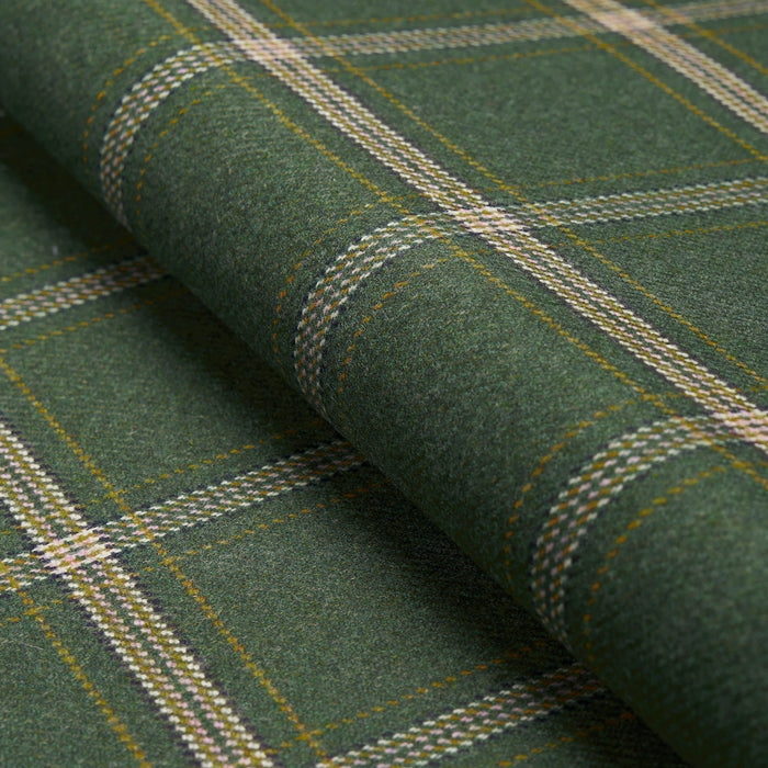 Schumacher Blackburn Merino Plaid Green Fabric 82343