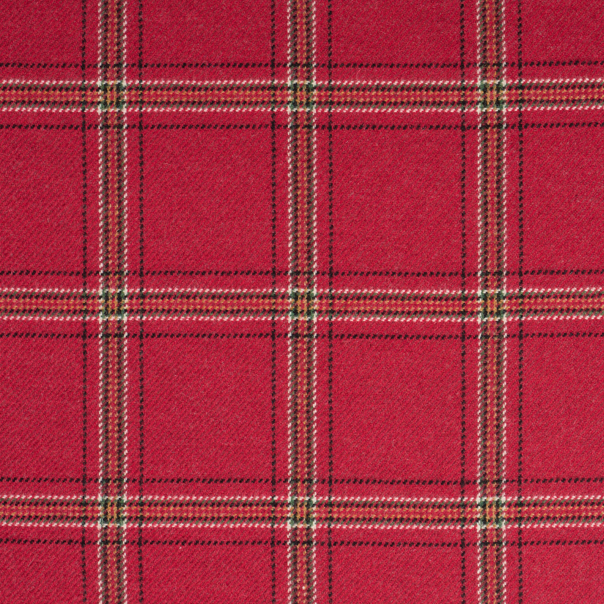 Schumacher Blackburn Merino Plaid Crimson Fabric Sample 82345