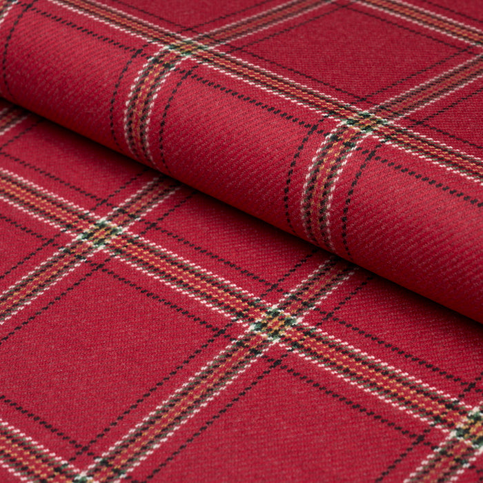 Schumacher Blackburn Merino Plaid Crimson Fabric Schumacher 82345