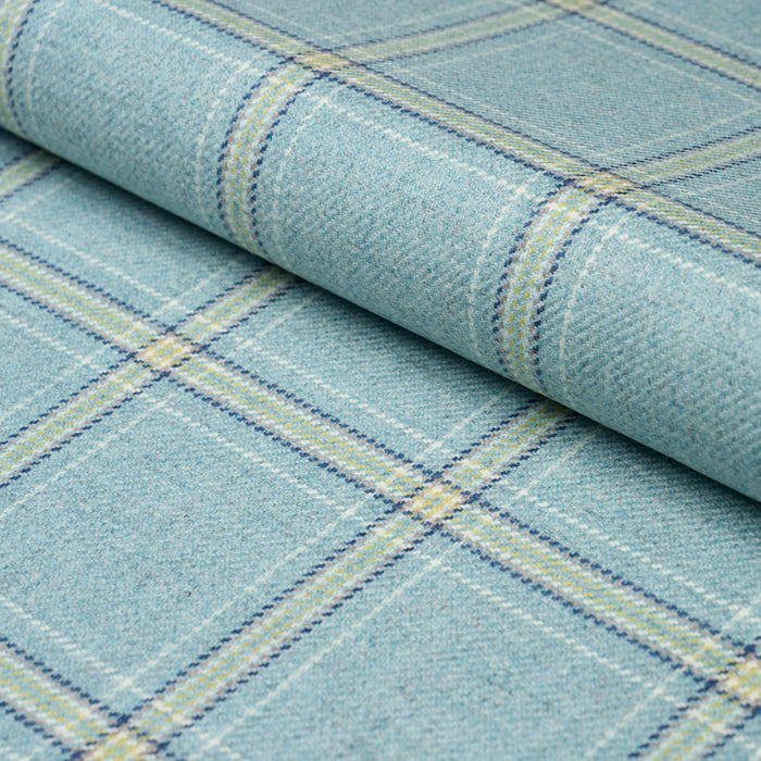 Schumacher Blackburn Merino Plaid Robin'S Egg Fabric Schumacher 82347