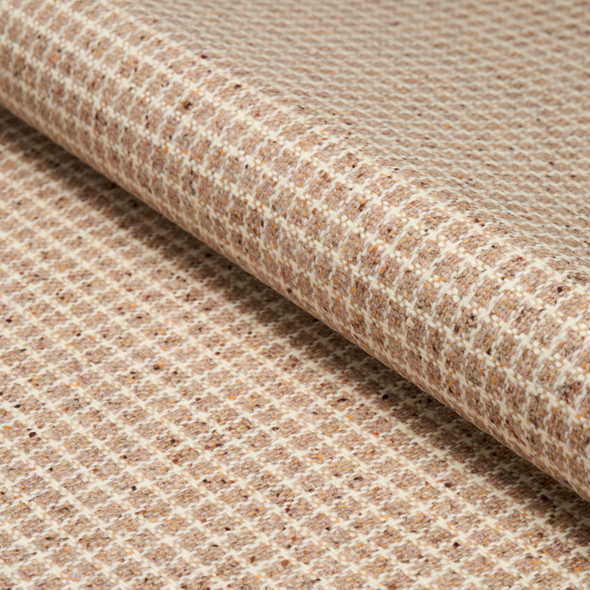 Schumacher Hudson Wool Check Camel Fabric 82351