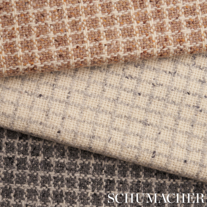 Schumacher Hudson Wool Check Camel Fabric 82351