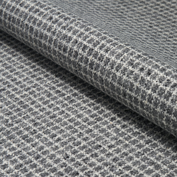 Schumacher Hudson Wool Check Grey Fabric 82352