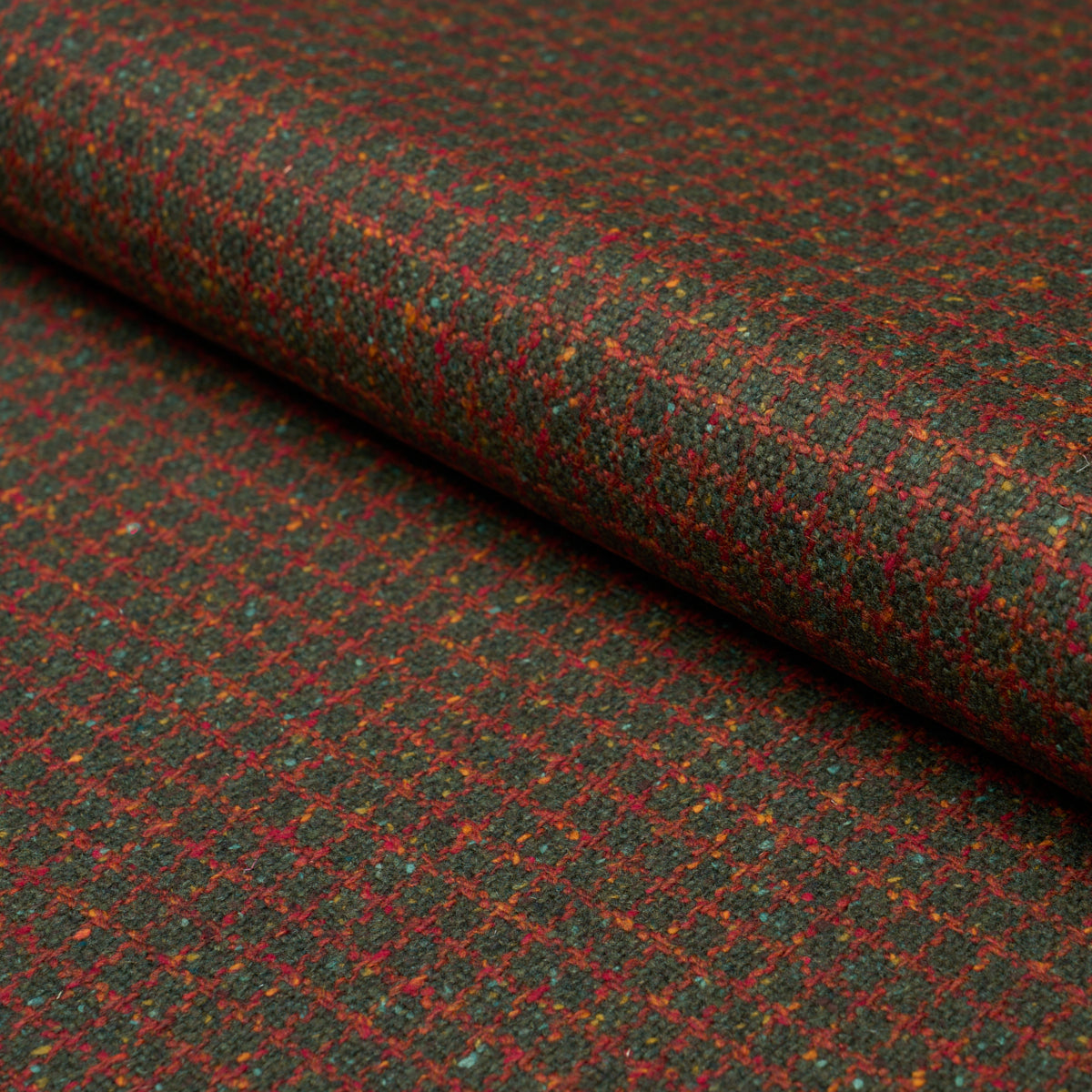 Schumacher Hudson Wool Check Forest Green Fabric Sample 82353