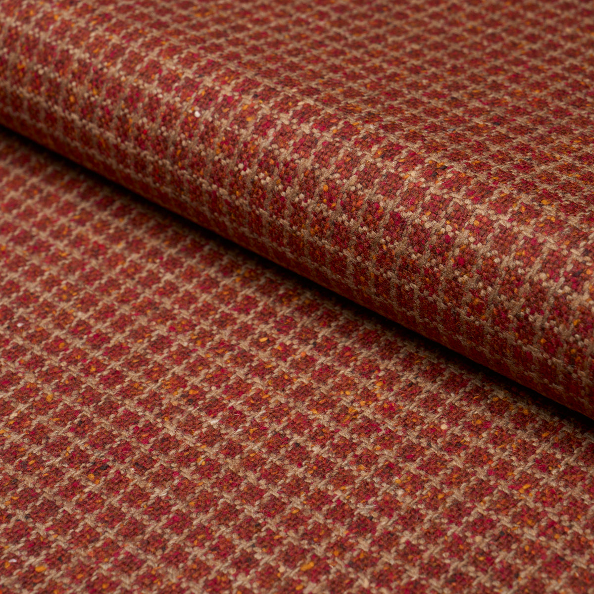 Schumacher Hudson Wool Check Rust Fabric Schumacher 82354