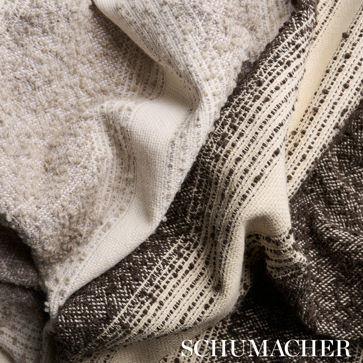 Schumacher Jessen Alpaca Stripe Fog Fabric 82380