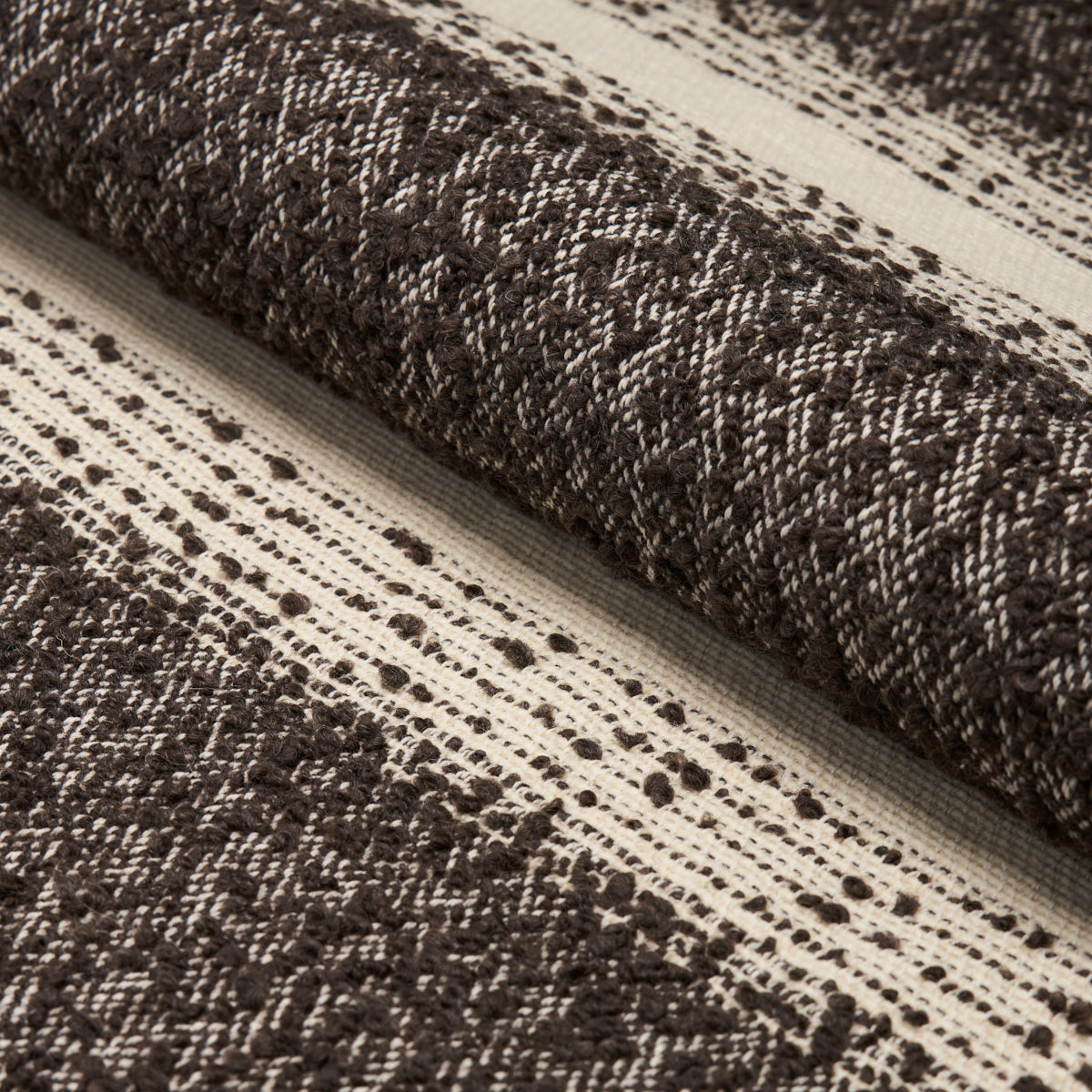 Schumacher Jessen Alpaca Stripe Brown Fabric 82381