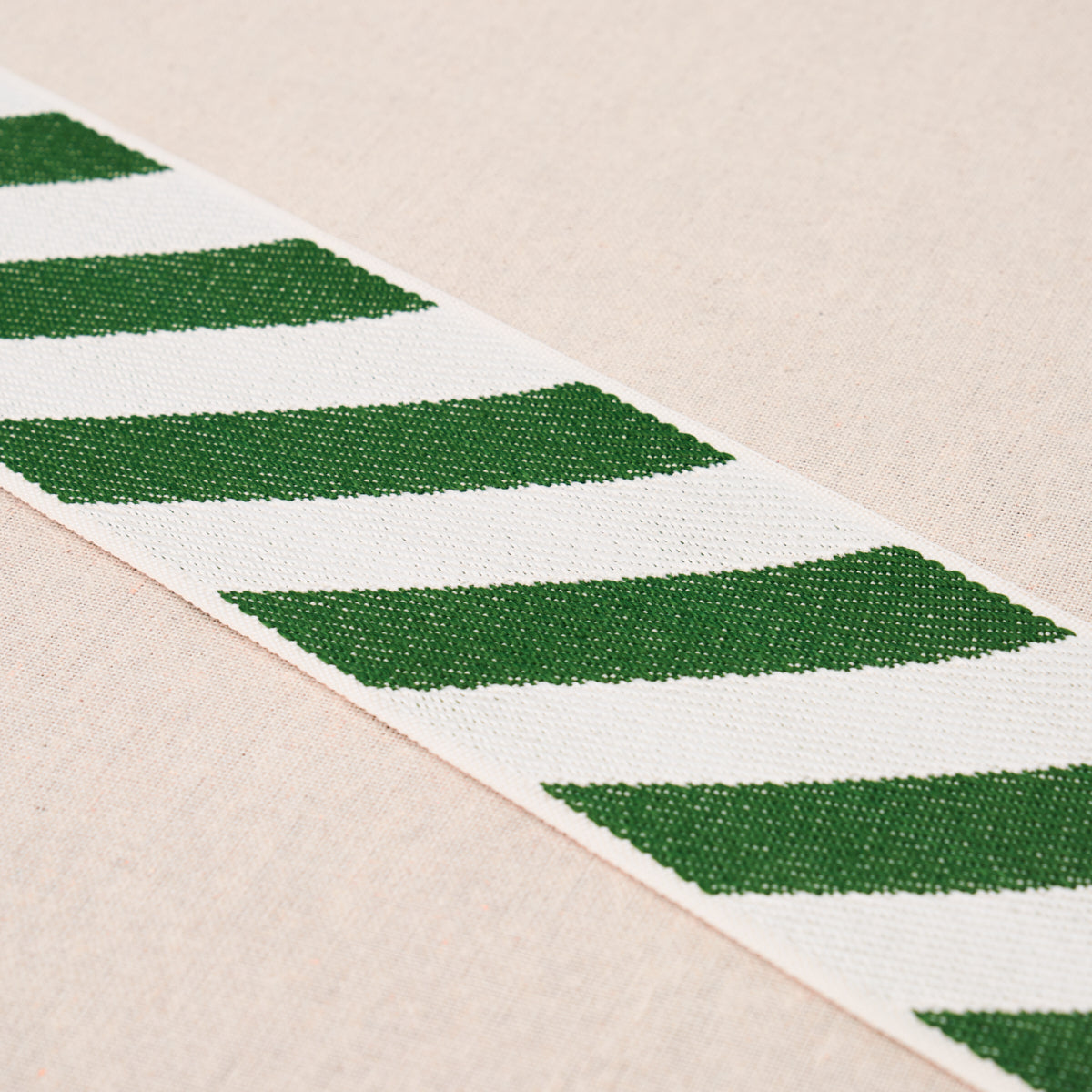 Schumacher Airmail II Indoor/Outdoor Tape Green And Ivory Trim 82432