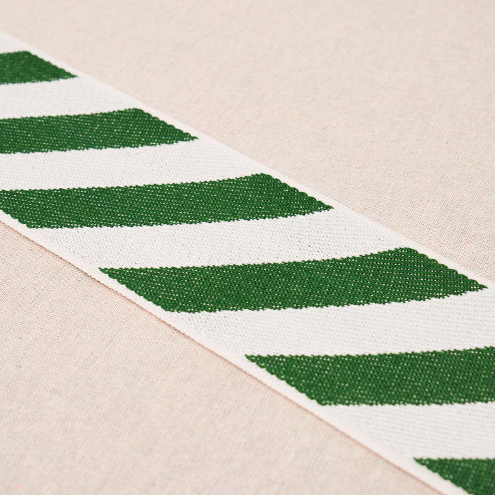 Schumacher Airmail II Indoor/Outdoor Tape Green And Ivory Trim 82432