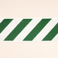 Schumacher Airmail II Indoor/Outdoor Tape Green And Ivory Trim 82432