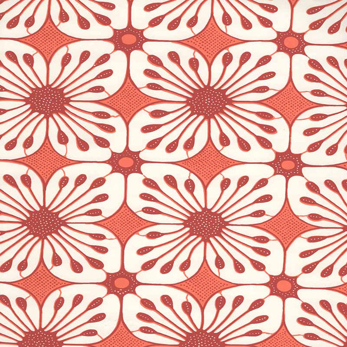 China Seas Barbados Batik Orange Burnt Orange Wallpaper Sample 8250-05WP