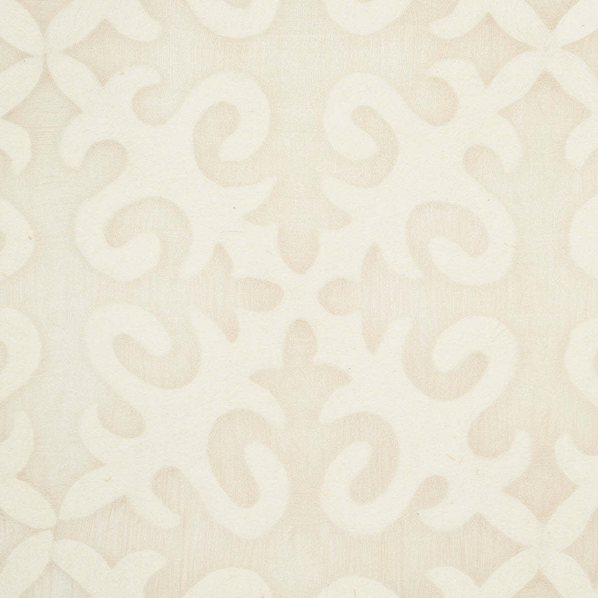 Schumacher Kyrgyzstan Wool Silk Panel Oyster And Natural Fabric 82690